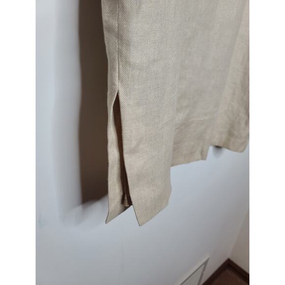 Brooks Brothers 100% linen camel tan pencil career skirt - 8 - Picture 2 of 5